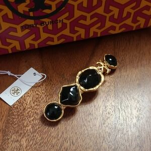 Tory Burch Gold and Black Hair Barrette